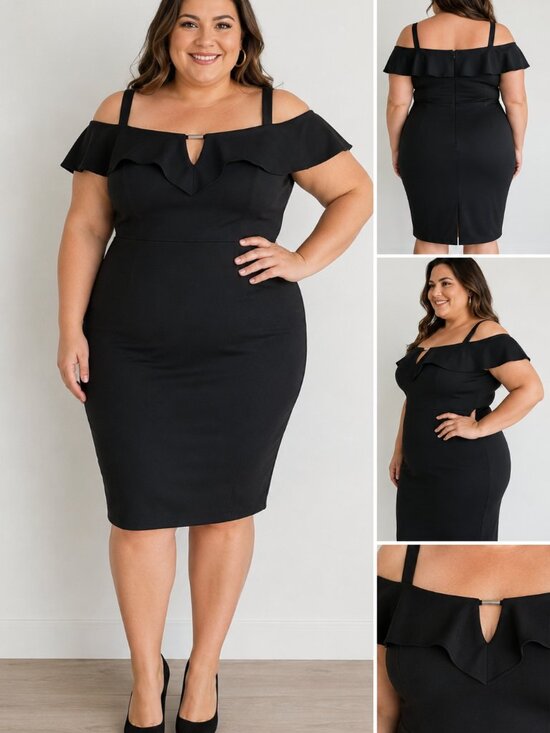 Lane Bryant Dresses & Skirts - NWT Lane Bryant Off Shoulder Dress Black Scuba Plus Size 22 H10674